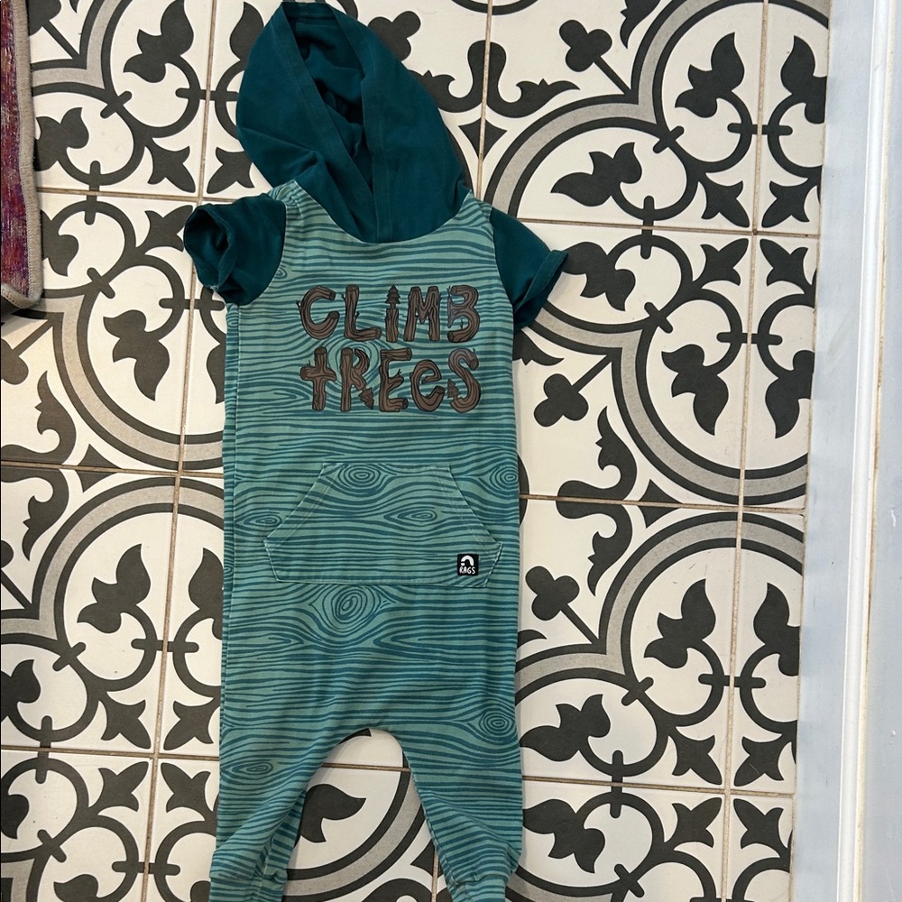 Rags to Raches Teal Hooded Bodysuit